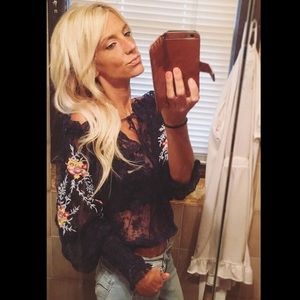 ✨Free People✨ Long Sleeve Lace Top